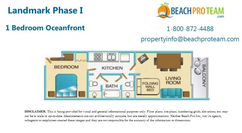 	Landmark Resort Floor Plan O - 1 Bedroom Ocean View